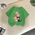 thumbnail image 4 of Tfken Girls Soft Comfy Tops Holiday Daily Wear Short Sleeve Tees Tshirts Graphic Print T-Shirts Fashion Children Trendy Clothes Size 8-10 Years, 4 of 5