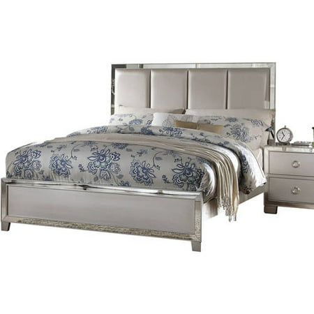 Acme Voeville Ii Queen Bed With Padded, Queen Bed With Padded Headboard