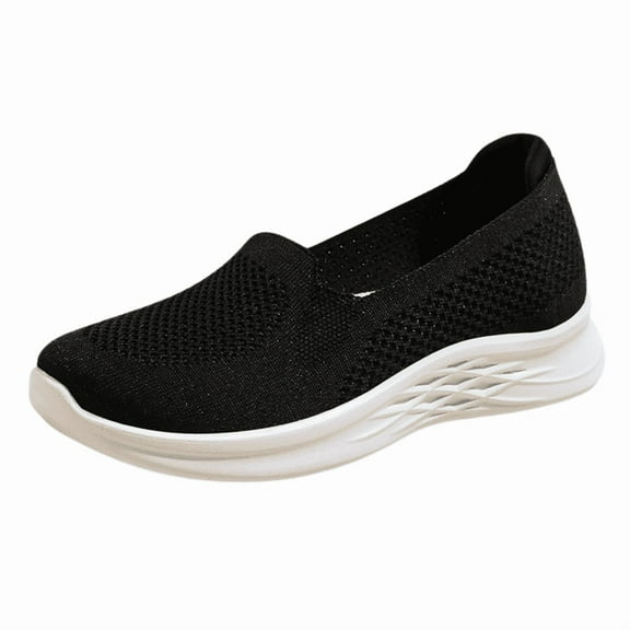 CHICVOMEY Women's Slip-On Walking Shoes Breathable Comfortable Flats for Women with Anti-Slip Sole Lightweight Casual Shoes for Women Work Travel Walking