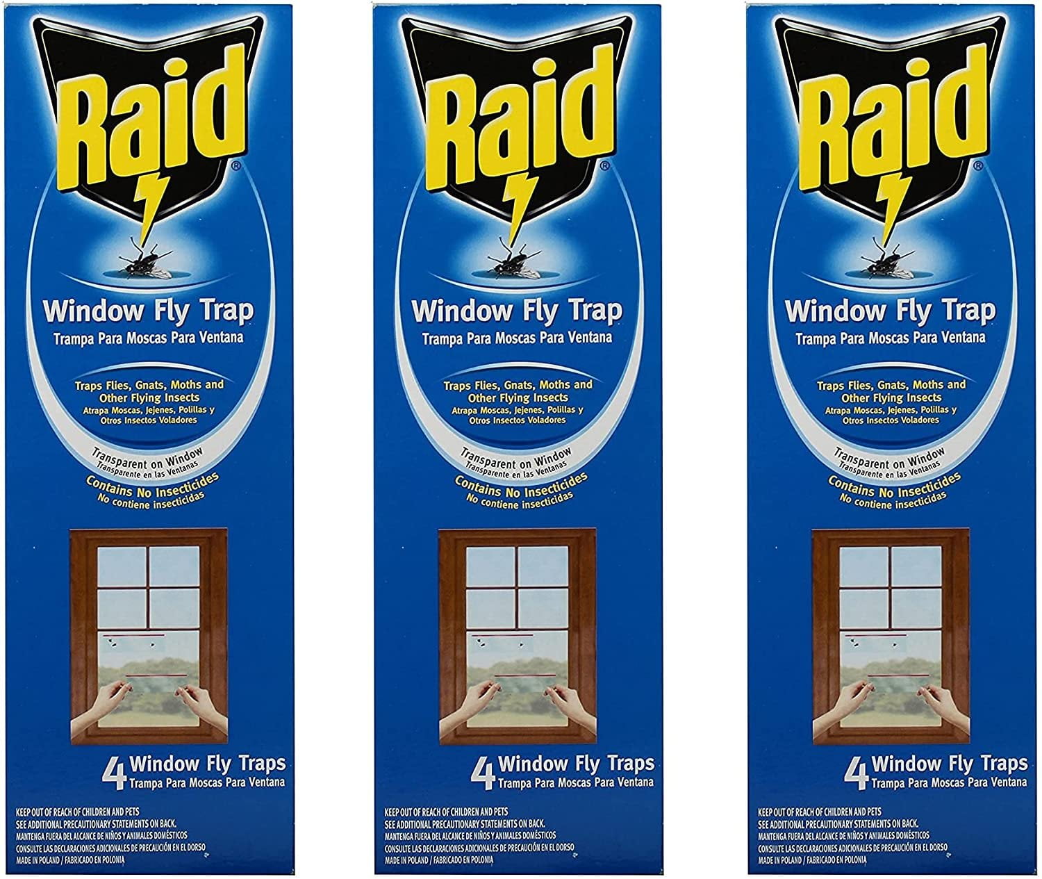 Raid Window Fly Trap, 4 Count Pack of 3