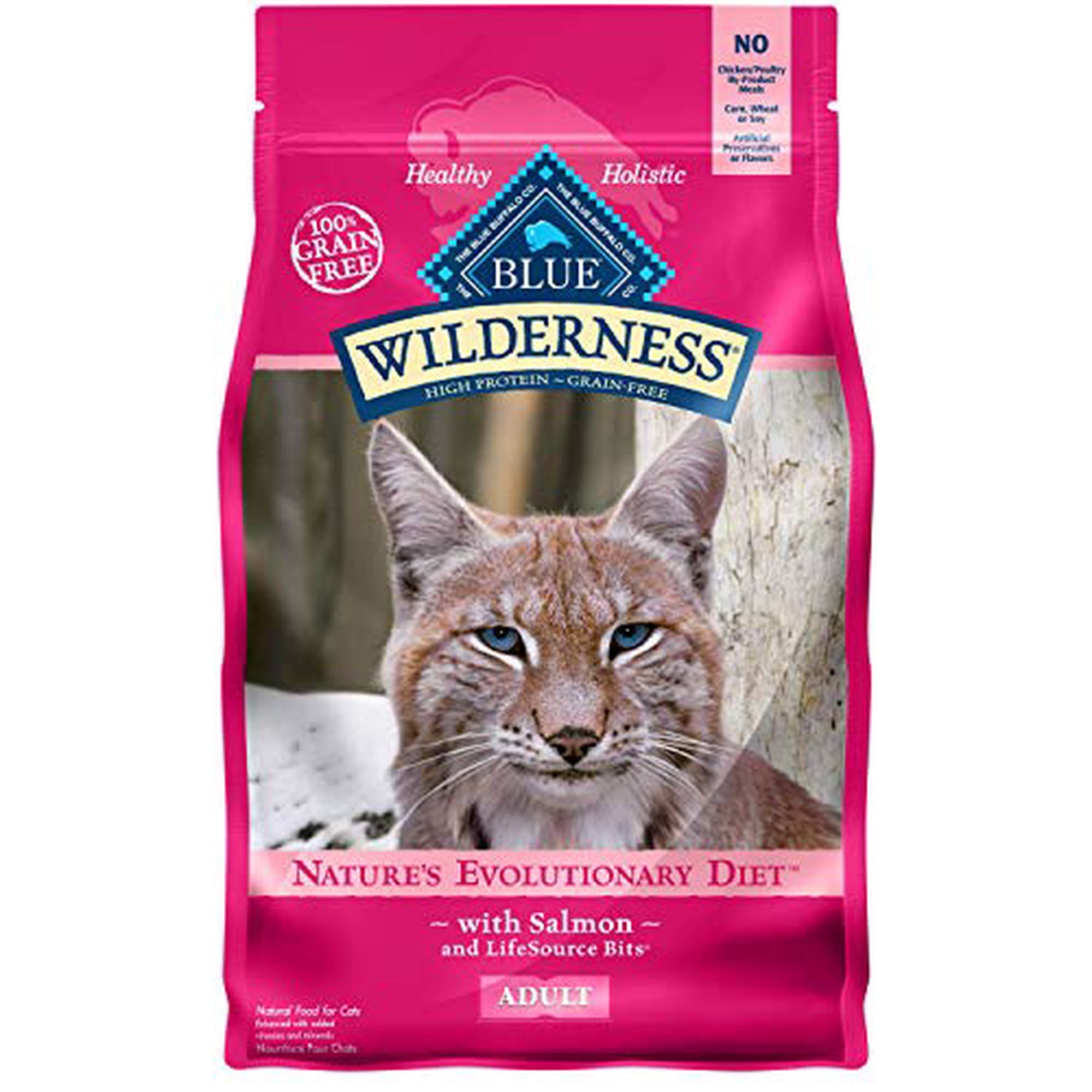 Blue Buffalo Wilderness Natural High Protein Grain Free Salmon Dry Food for Adult Cats 5 lbs.