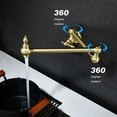 thumbnail image 7 of Pot Filler Faucet Wall Mount, Brass Pot Filler with Double Joint Swing Arms, 7 of 7