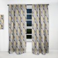 thumbnail image 2 of Designart 'Retro Luxury Waves In Blue and Gold VI' Mid-Century Modern Curtain Panel, 2 of 5