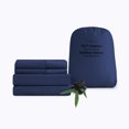 thumbnail image 5 of GTNSHUAI Luxury 100% Bamboo Cooling Bed Sheets Set, 4 Pieces Queen Sheets Hotel Luxury Silky Bed Sheets with 16" Deep Pocket, Navy Blue, 5 of 7