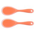 thumbnail image 2 of EeaseCA 2pcs Silicon Rice Spoon Non-stick Food Serving Scoop Kitchen Utensil Creative Flatware Tableware for Home Restaurant (Orange), 2 of 7