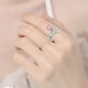 thumbnail image 5 of Joyería de moda de color Anillo de simulación para las mujeres gota de agua Micro incrustaciones de doble anillo de joyería abierta ajustable dedo índice del anillo, 5 of 8