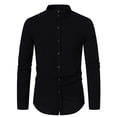 thumbnail image 2 of Rciityk Men's Formal Dress Button Up Shirt Casual Solid Color Lapel Long Sleeve Shirt Regular Cotton Blouse Shirt, 2 of 6