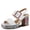 WHITE MULTI, variant on Spring Step Azucar Women's Sandal with Leather Upper and Mosaic Block Heel