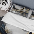 thumbnail image 4 of Designart "Abstract Marble Shapes and Lines V" Abstract Marble Bedding Covert Set - Modern Gold Abstract Bed Set With 2 Shams, 4 of 6