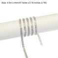thumbnail image 2 of Uxcell 5 Yard 4mm 2 Row Crystal Rhinestone Diamond Close Chain Trim Trimming Claw Cup Chain Silver Colorful, 2 of 4