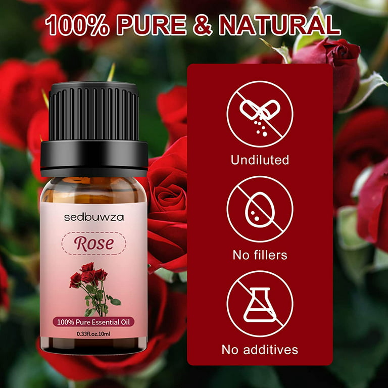 Sedbuwza Rose Essential Oil 100% Pure, Undiluted, Natural, Organic