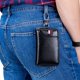 thumbnail image 4 of Llavero de cuero para coche, cartera para llaves, llavero multifuncional con cremallera, 4 of 5