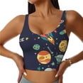 thumbnail image 2 of Picia Space Sports Bra for Women,Padded Strappy Sports Bras Medium Support Yoga Bra with Removable Cups,Running Yoga Bra-Small, 2 of 9