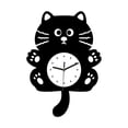 thumbnail image 1 of Reloj de pared con forma de gato, silencioso, multifuncional, colgante, decorativo, creativo, para niños. negro, 1 of 9