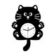 thumbnail image 1 of Reloj de pared con forma de gato, silencioso, bonito, multifuncional, fácil de instalar, creativo, para habitación de niños, decoración de interiores, negro, 1 of 8