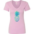 thumbnail image 3 of Inktastic Blue and Green Pineapple Women's V-Neck T-Shirt, 3 of 5