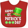 thumbnail image 3 of Inktastic Happy St. Patrick's Day Green Hat and Clovers Boys or Girls Baby Bib, 3 of 4
