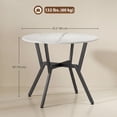 thumbnail image 3 of HOMCOM Dining Table Round Kitchen Table w/ Steel Frame, White Marble, 3 of 10