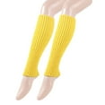 thumbnail image 2 of Ankle Socks - Winter and Autumn Warm Socks Loose Fashionable Retro Knitted Leg Warmers for Girls, Socks for Women,Color: Yellow Size: One Size, 2 of 3
