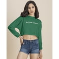 thumbnail image 2 of Moomaya Full Sleeves Boxy Crop Top , Round Neck Cotton T-Shirt Top For Women, 2 of 8
