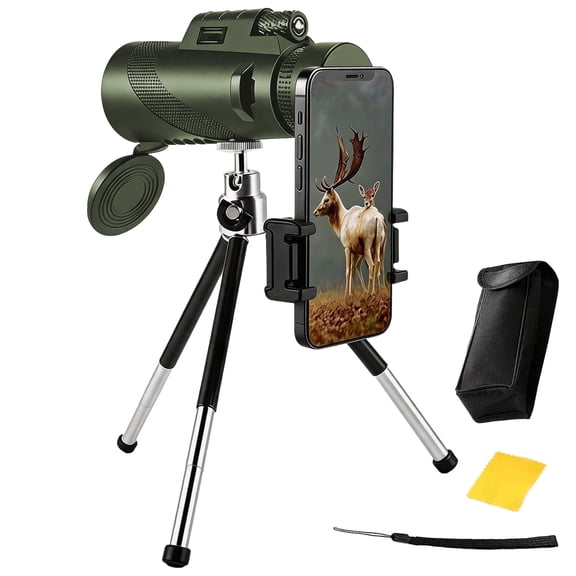 Monocular Telescope, HD Optical Lens with Tripod for Hiking, Phone Telescope