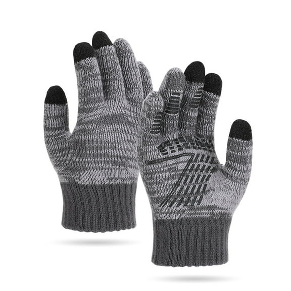 Winter Warm Texting Gloves for Women Men, Knit Gloves Touchscreen Anti-Slip Silicone Gel Thermal Driving Cycling Gloves