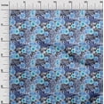 thumbnail image 3 of oneOone Cotton Cambric Medium Blue Fabric Animal Skin With Floral Dress Material Fabric Print Fabric By The Yard 42 Inch Wide, 3 of 4
