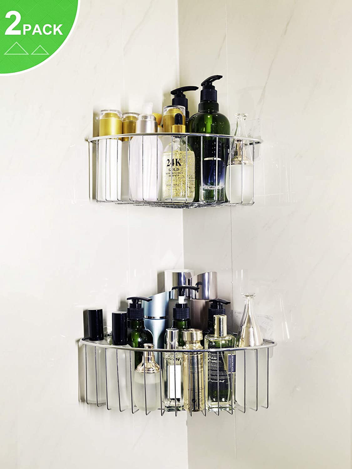 Self Adhesive Corner Shower Caddy Bathroom Rack Shelf Organizer Stainless 