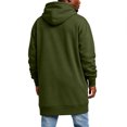 thumbnail image 4 of LNZGNM Hoodies for Men Zip Up Loose Fit Casual Fall Sweatshirts, Fashionable Drawstring Long Sleeve Top Coat with Pockets, Army Green (XXXXXL), 4 of 6