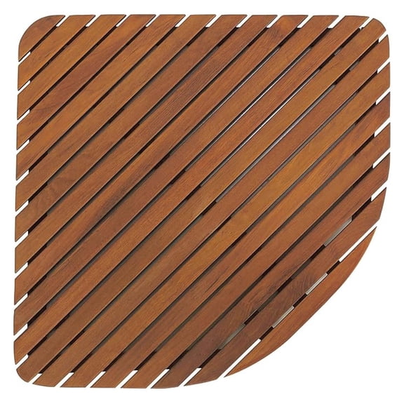 Dania Corner Shower Spa Mat, 24 by 24-Inch, Solid Teak Wood and Oiled Finish
