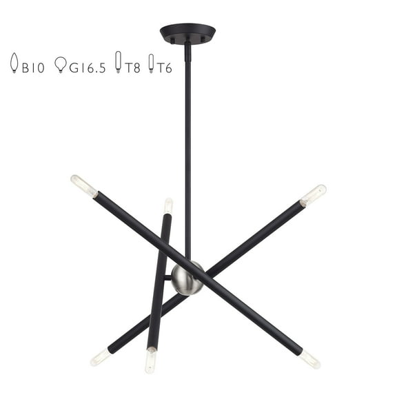 47003-04 Livex Lighting Soho - 6 Light Small Chandelier-23.25 Inches Tall and 20 Inches Wide