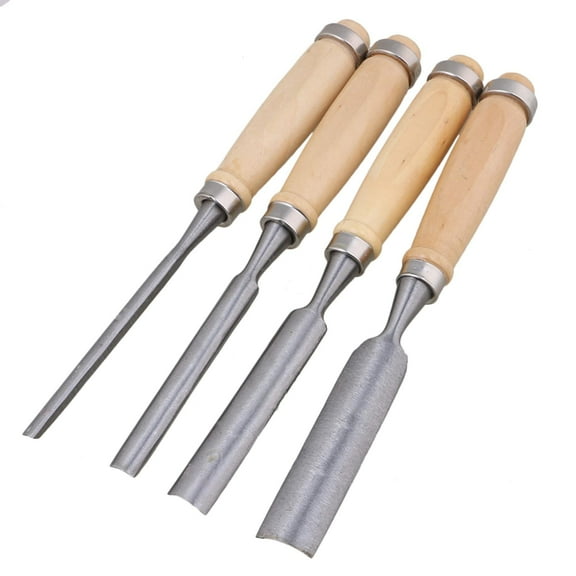 Pack of 4 Semi Circle Wood Chisel Woodworking Carving Chisel Inner Edge Woodworking Gouge for Carpenter Wood Carving Hand Chisel Tool