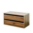 thumbnail image 6 of Lisonu 28" Stackable Storage Cabinet with 2 Drawers, Modern Particle Board Organizer Shelf for Closet & Bedroom, Modular Design, Walnut, 6 of 11