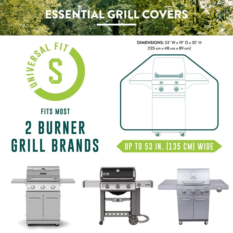 Patio Companion Essential, 53 Inch BBQ Grill Cover, 1 Year 