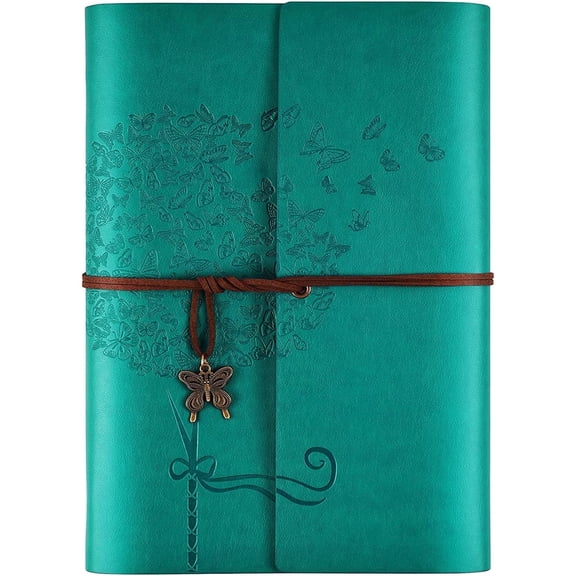 Leather Journal Notebook, Refillable Writing Journal Diary Planner for Women, A5 Size (6.3 x 9.3 inches), Lined Journal for Writing, Travel Journal with 6-Ring Binder Pockets