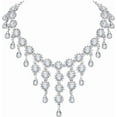 thumbnail image 2 of Indian Bollywood Fashion Style Silver Plated Rhinestone Wedding & Engegment Necklace Earrings Tikka Set, 2 of 3