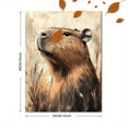thumbnail image 3 of Qisvanset 12x16 Inch Cute Capybara Canvas Wall Art, Lovely Animal Portrait Ready To Hang Home Decor, 3 of 8