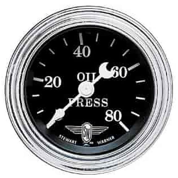 Stewart Warner 82476 Wings-Series Oil Pressure Gauge 2-1/16 in. (52 mm) Diameter