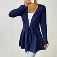 thumbnail image 5 of Women's Belted Cardigan - Tie Front Long Sleeve Open Front | Trendy Fall Cover Up Lightweight Office to Lounge Layer Minimalist, 5 of 9