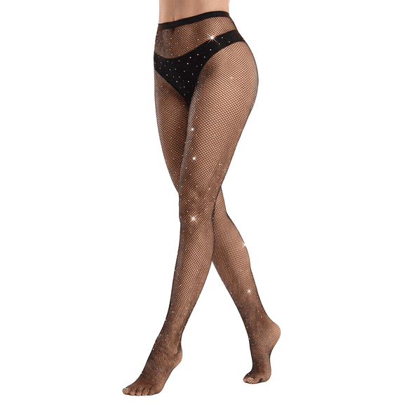 Sexy Sparkly Fishnet Stockings for Women, Rhinestone Glitter Mesh Tights Stocking Pantyhose for Party Concert