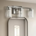 thumbnail image 4 of OS-WL092L5 YANSUN 9W 3-Light Brushed Nickel Integrated LED Modern Mininalist Vanity Light with Clear Glass Cylinder 3000/4000/6000K 10.63 in. - Silver, 4 of 5