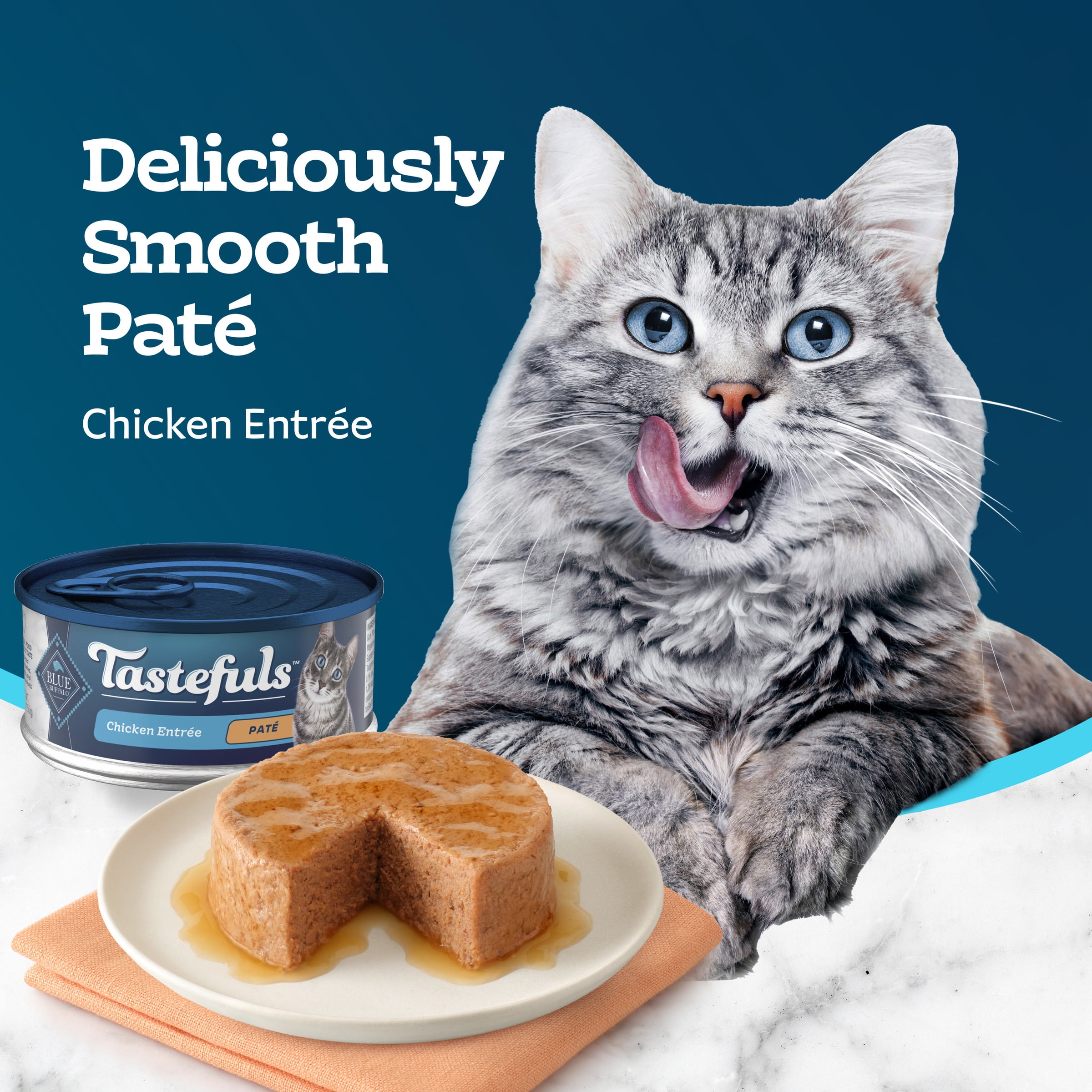 Blue Buffalo Tastefuls Natural Wet Cat Food, Adult, Chicken Paté, 5.5-oz. Can