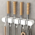 thumbnail image 4 of Broom Mop Holder Wall Mount, Hanger Storage Organizer for Home, Kitchen, Garage, Garden, Laundry Room, Bathroom Organization and Storage(4 Racks 5 Hooks), 4 of 8