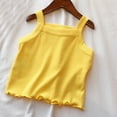 thumbnail image 5 of Cethrio Kids Girls Outfit Sets, Solid Color Summer Sleeveless Shirts and Shorts Set Yellow Size 4-5 T, 5 of 7