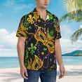 thumbnail image 5 of Kll Men'S Hawaiian Shirt Short Sleeve Button Down Beach Shirts-Mardi Gras Surface, 5 of 8