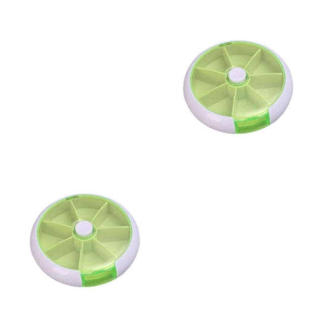 Pastillero Injueey 7 rejillas portátil Verde 2piezas