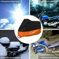 thumbnail image 3 of Funda para motocicleta XXL, funda impermeable antipolvo para motocicleta, banda elástica inferior para motocicletas de hasta 116 pulgadas, material de primera calidad, protección solar para todo tipo, 3 of 6