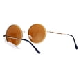 thumbnail image 4 of SA106 Beveled Edge Mirrored Lens Round Circle Lens Sunglasses Gold Brown, 4 of 4