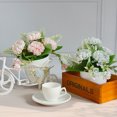thumbnail image 1 of 5 Head Artificial Flower Plastic Head Artificial Potted Simulation Plant Home Office Fake Floral Decor, Light Pink, 1 of 4