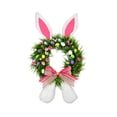 thumbnail image 2 of SCNOR Bunny Ear Easter Wreath, Flocked Bunny Wreath with Pastel Eggs & Flowers for Front Door, Indoor Outdoor Spring Home Decor, 2 of 6